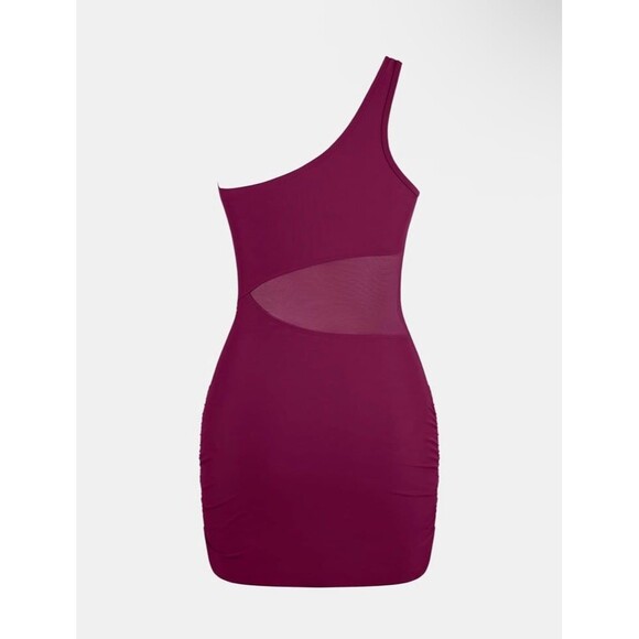 CUPSHE Women's One Piece Swimsuit Asymmetrical Tummy Control NWT Burgundy Size L - Picture 7 of 12